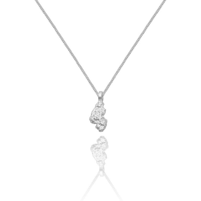 Billede af *WiOGA Nikoline halskæde sølv med rustikt vedhæng (45+5cm)