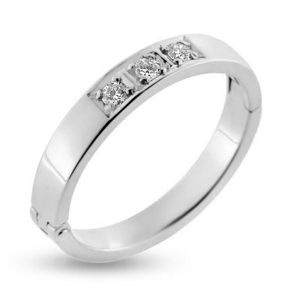 Billede af Gigtring fattet med 3 brill. a 0,04 w/vs. 14 kt. hvg.