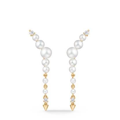 Billede af Mads Z "Unicorn" øreringe 14 kt. guld m. brillant og perler