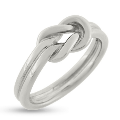 Billede af Ring råbåndsknob 14 kt. 585 hvg. hvidguld (str. -59)