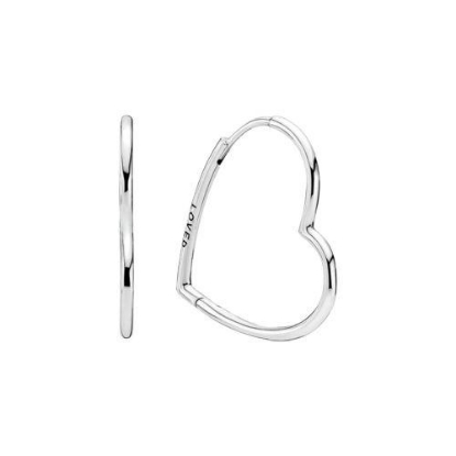 Billede af Pandora Asymmetrisk Hjerte Creoler sølv