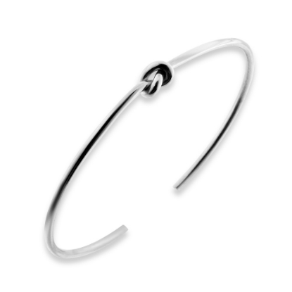 Billede af By Pind armring sølv åben med knude