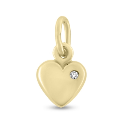 Billede af Vedhæng hjerte, massivt, brill. 0,02 w/vs. 14 kt.