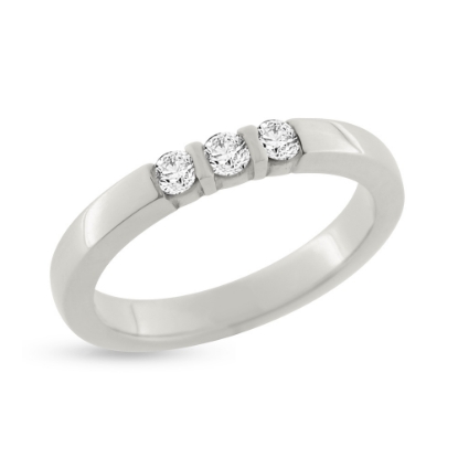 Billede af Alliancering 3 brillanter 0,08 w/vs. 14 kt. hvidguld