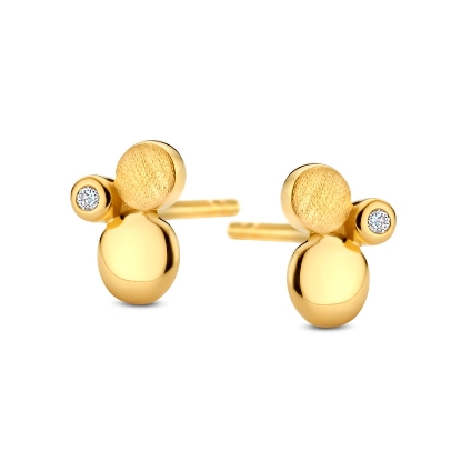 Billede af Spirit Icons Emma ørestikker forgyldt sølv m. cz