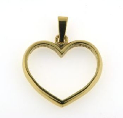 Billede af Vedhæng hjerte af gl. ring, m. øsken + patz 8 kt