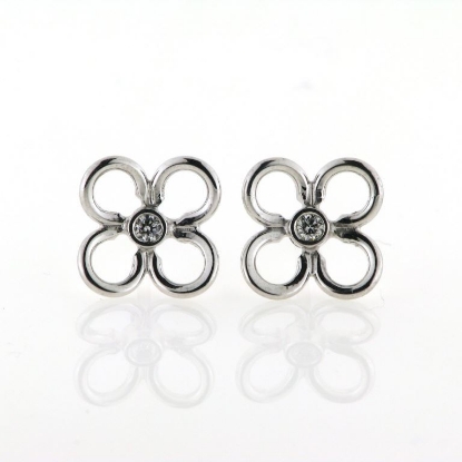 Billede af 1 par ørestik, 2* brill. a 0,03 w/vs. 14 kt. hvg.