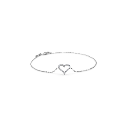 Billede af Mads Z armbånd 14 kt. hvid guld. "Tender Heart" m. 0,12 ct. W.SI (17-19cm)