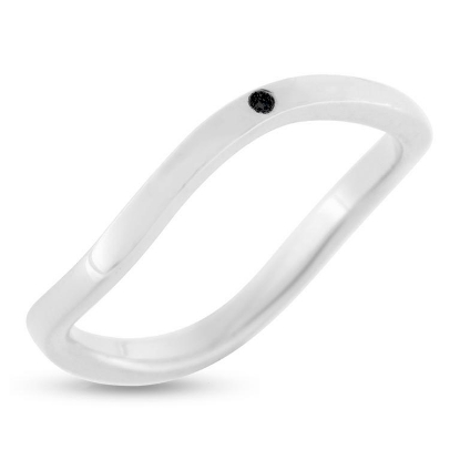 Billede af Collector inderring i sølv m. 0,02ct sort brillant