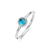 Billede af Spirit Icons Euphoria Blue ring sølv m. krystal + cz (str. 50)