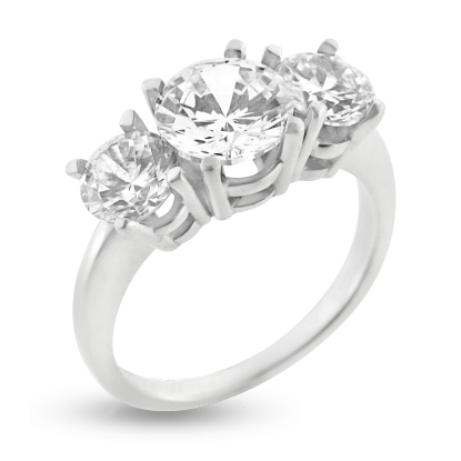 Billede af Rækkering i sølv med 3 zirkoniasten