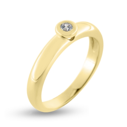 Billede af Ring "Sparkling Detail" forgyldt sølv m. synt. sten