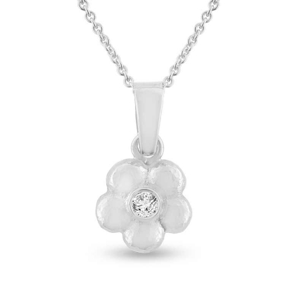 Billede af Vedhæng hyldeblomt med øsken & patz, 8,4 mm. brill. 0,03 w/vs. 14 kt. hvg.