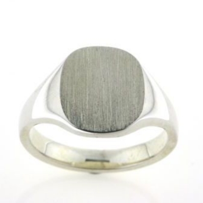 Billede af Herrering massiv lukket bund, plade antik facon 14*12,5mm 925 s.