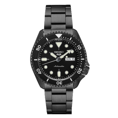 Billede af Seiko 5 Sports Automatic herreur sort stål lænke 43mm hardlexglas 10bar