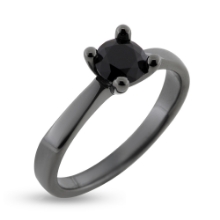 Billede af Dream Delux ring med sort brill. 0,25 ct. i sort rhodineret sølv