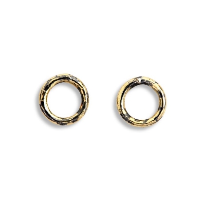 Billede af By Birdie "Infinity Gold" ørestikkere sort rhodineret sølv m.18kt.