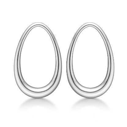 Billede af Mads Z "Open Ellipse" øreringe sølv