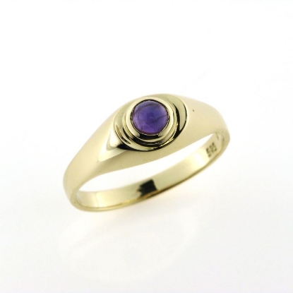 Billede af Ring 5 mm cabochon sleben sten 14 kt