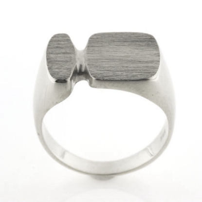 Billede af Herrering massiv lukket bund, plade 17*11,5mm 925 s.