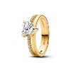 Billede af Pandora Dobbelt Bånd Hjerte ring forgyldt metalblanding m. cz (str. 48)