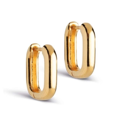 Billede af ENAMEL Copenhagen Square 15 mm øreringe forgyldt sølv 