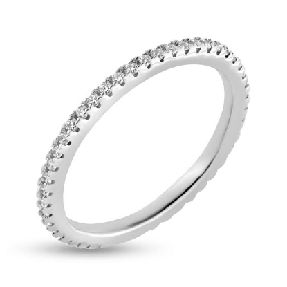 Billede af By Pind ring sølv rhodineret med zirkoniasten