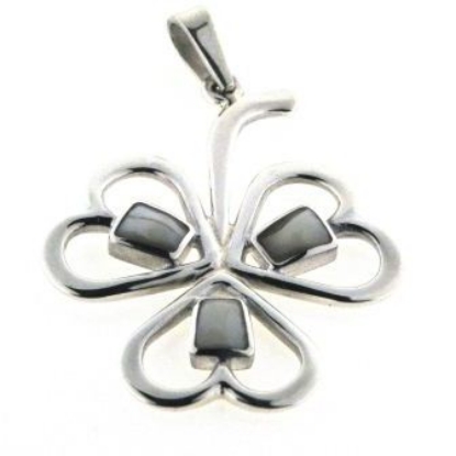 Billede af Tand vedh. stor åben trekløver m. 3 tænder 925 s.