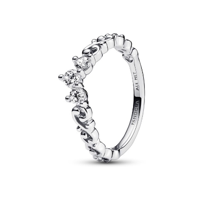 Billede af Pandora Royal swirl tiara ring sølv med klar cz str. 50