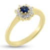 Billede af Rosetring blå safir 4,0mm + 8*0,04 w/vs 14 kt