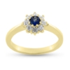 Billede af Rosetring blå safir 4,0mm + 8*0,04 w/vs 14 kt