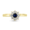 Billede af Rosetring blå safir 4,0mm + 8*0,04 w/vs 14 kt