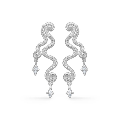 Billede af *Studio Z "Wave" øreringe sølv m. cz