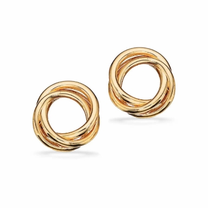 Billede af Scrouples 8 karat guld triple cirkel ørestikker