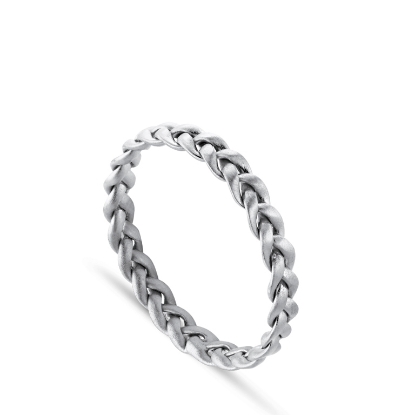 Billede af *Jane Kønig Small Braided ring sølv flet (str. 50-55)
