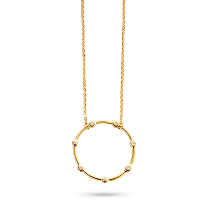 Billede af *Spirit Icons Living round halskæde 14 karat guld med 0,035 ct. w/vs 45 cm.  