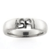 Billede af Herrering udsavet monogram 2 bogstaver 14 kt. hvidguld 585