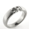 Billede af Herrering udsavet monogram 2 bogstaver 14 kt. hvidguld 585