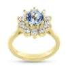 Billede af Rosetring akvamarin og 10 brillanter a 0,08 w/vs. 14 kt. guld