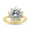 Billede af Rosetring akvamarin og 10 brillanter a 0,08 w/vs. 14 kt. guld