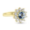 Billede af Rosetring akvamarin og 10 brillanter a 0,08 w/vs. 14 kt. guld