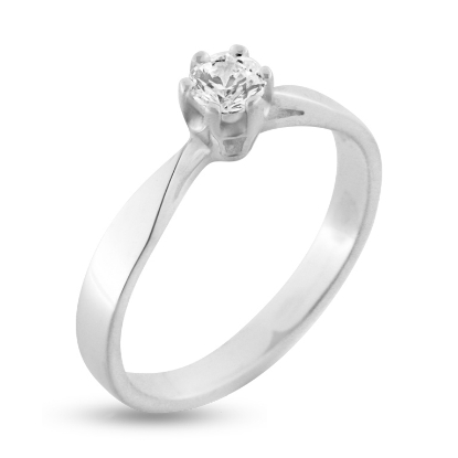 Billede af Ring solitaire syn sten, 4,0 mm. 925s.