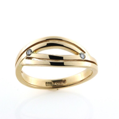 Billede af Ring med 2 brill. a 0,03 w/vs. 14 kt.