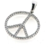 Billede af *Vedhæng, fredstegn (peace tegn) brilliant ialt 0,25 ct. w/si.(hj. 15,5 mm.) 18 kt. 750 hvg. 