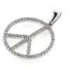 Billede af *Vedhæng, fredstegn (peace tegn) brilliant ialt 0,25 ct. w/si.(hj. 15,5 mm.) 18 kt. 750 hvg. 