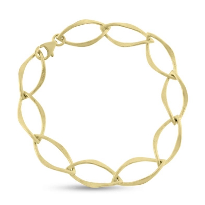 Billede af Armlænke snoet trådled, 18,5 cm.  925s. forgyldt