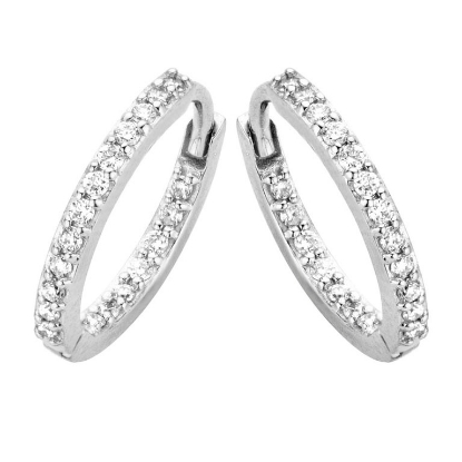 Billede af Spirit Icons Lagoon small ørestikker 14 karat hvg med ialt 0,19ct. w/vs