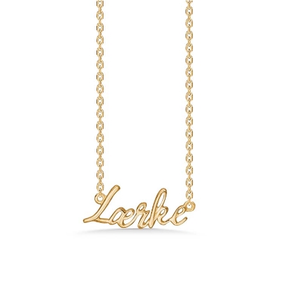 Billede af Studio Z "Name Tag - LÆRKE" halskæde forgyldt sølv (40-45 cm)