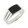 Billede af By Pind herrering m lukket bund sølv m. sort  onyx s 64