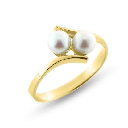 Billede af Ring 2 Saltvands perler 5-5½ mm.